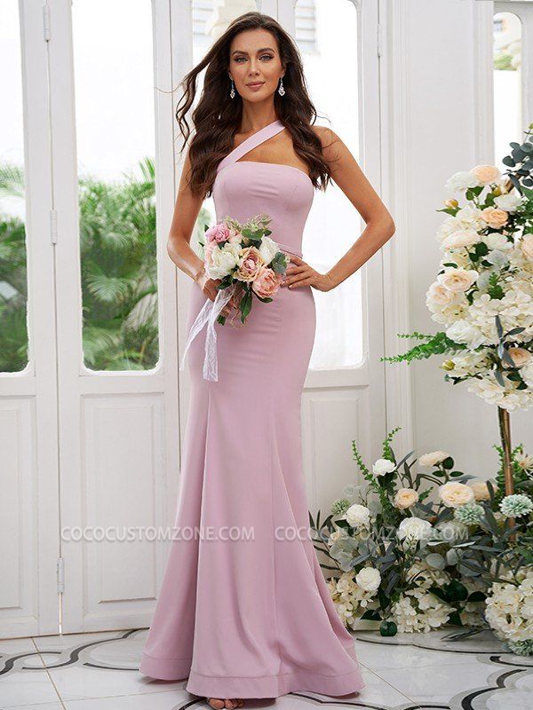 Lilac Long Mermaid Bridesmaid Dresses Simple