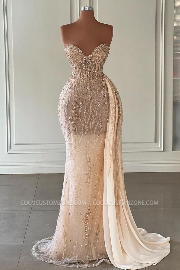Sweetheart Sleeveless Mermaid Prom Dresses Elegant