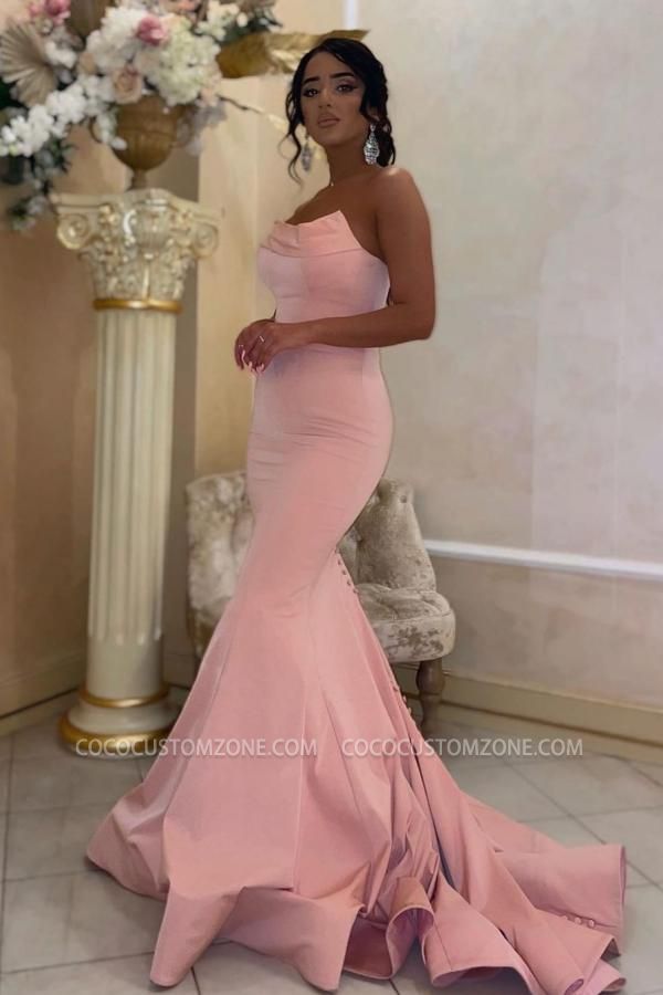 Elegant Long Pink Sleeveless Ball Gown | Simple Evening Dress