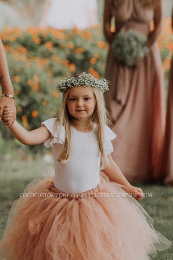 Cute Short Sleeved Puffy Tulle Girl Dress