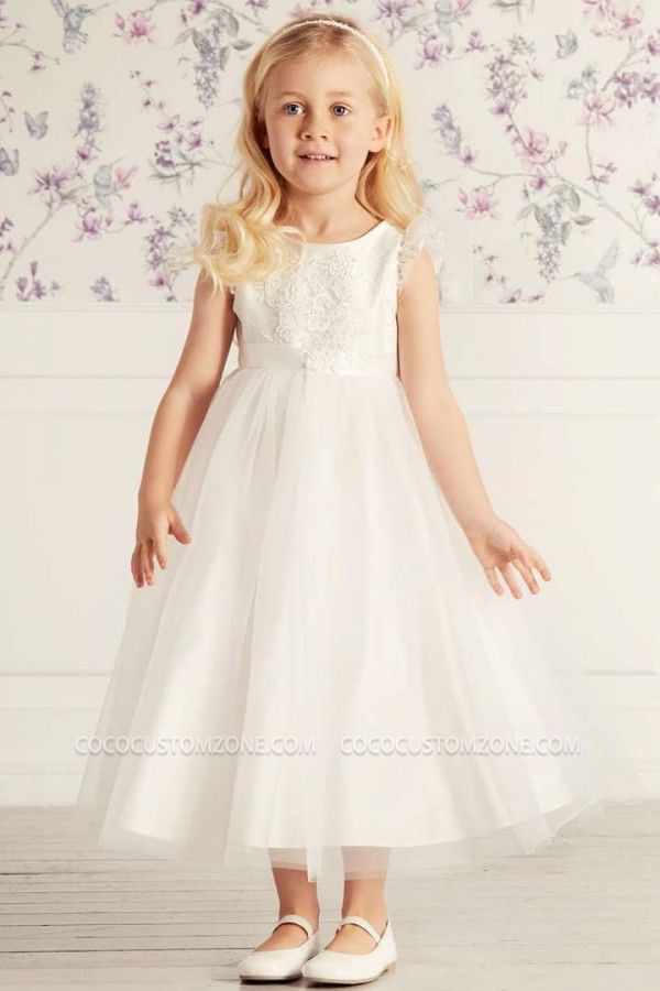 Sweet Princess Round Collar Gauze Girl Dress Girl Beauty | White Ankle Length Gown