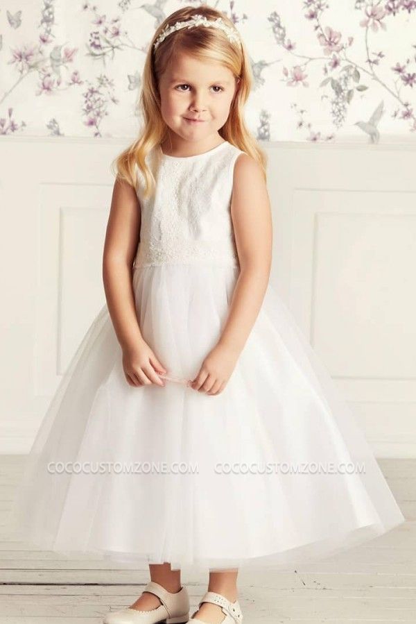 Lovely White Fluffy Gauze Skirt Girl | Pageant Dress Lace Little Girl