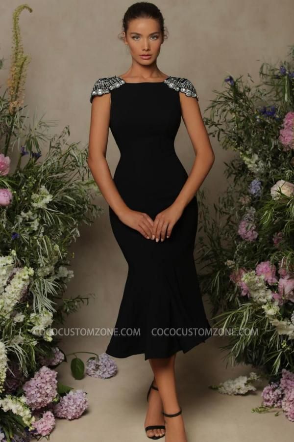 Short Black Elegant Cocktail Dresses | Glitter prom dresses