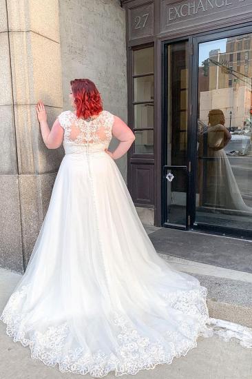 Glamorous A-Line Sweetheart Floor Length Wedding Dress | Cheap Lace Wedding Dresses_2