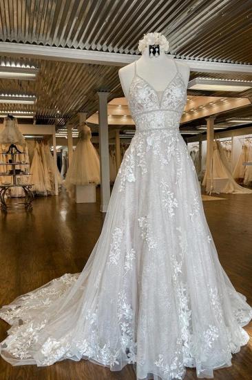 Modern Wedding Dress A-line Lace Wedding Dress Online_3