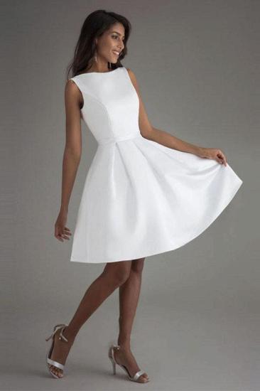 Satin Short/Mini Scoop Simple Cheap Wedding dresses