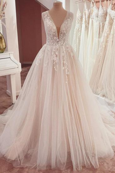 Designer Boho Wedding Dress | A-line Lace Wedding Dress with Wide Straps