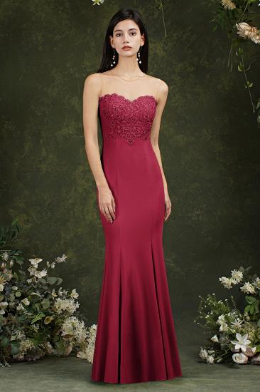 Simple Sweetheart Floral Lace Tulle Mermaid Ball Dress_6