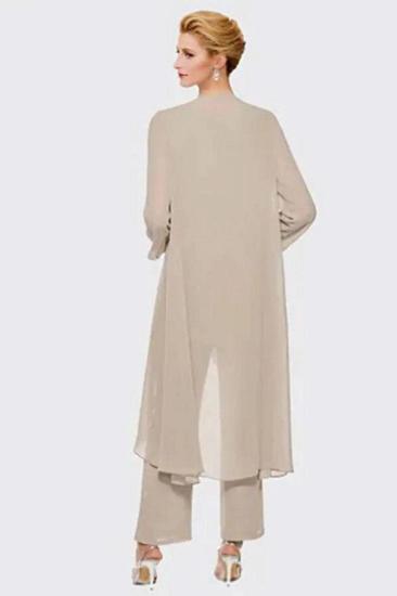 Chiffon Asymmetrical Scoop 3/4 Sleeves Two Piece MotherDress_2
