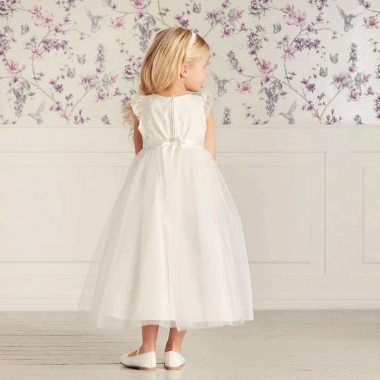Sweet Princess Round Collar Gauze Girl Dress Girl Beauty | White Ankle Length Gown_2