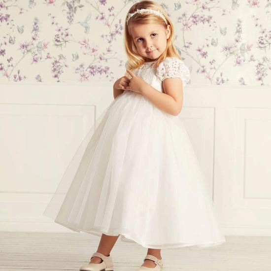 Cute Fluffy Tulle Girl Dress With Ribbon_4