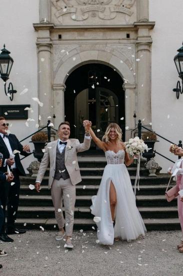 Elegant and Gorgeous A-line Sweetheart Wedding Dress | Lace Wedding Dress_5