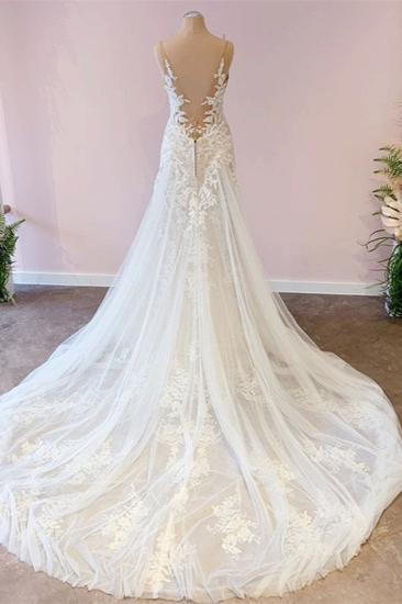 Modern Sleeveless V-Neck Mermaid Wedding Dress | Lace Wedding Dress_2