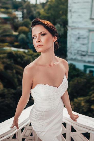 Designer A Line Satin Lace Wedding Dresses_5