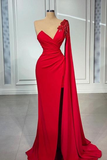 Designer Red One Shoulder Long Evening Gown | Cheap Prom Dresses