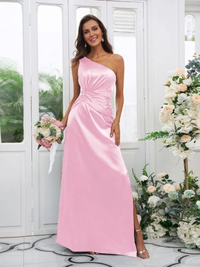 One Shoulder Dark Green Long Bridesmaid Dresses | Simple Bridesmaid Dress_6