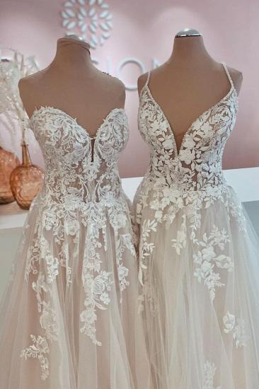 Elegant A-Line Lace Sleeveless Wedding Dress | Lace Wedding Dress_4