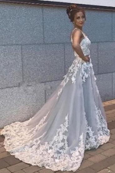 Beautiful Cheap Spaghetti Strap Lace Long Evening Dress | Evening Wear_3
