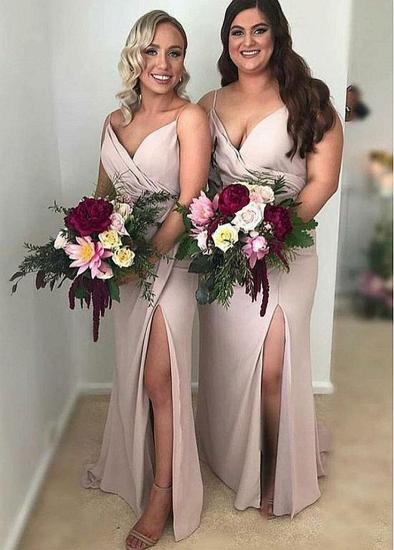 Cheap Chiffon  Floor-length Sheath/column Bridesmaid Dress