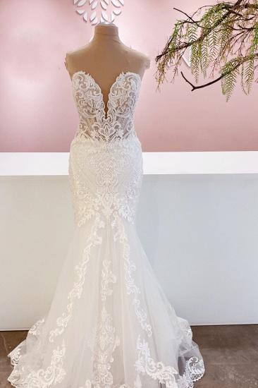 Sweetheart Neck Mermaid Lace Wedding Dress | Small Sheath Wedding Dress_1