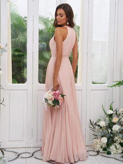 Chiffon Long Halter Sleeveless Evening Dress_3