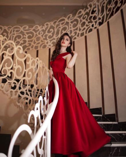 Elegant Red Cardigan A-Line Princess Evening Dress | Wide Strap Ball Dress_4