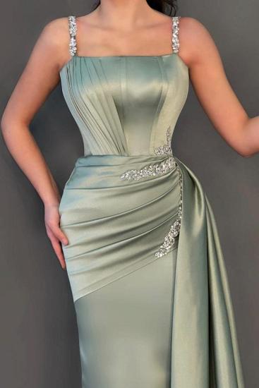 Sage Satin Spaghetti Strap Floor-Length Gown_2
