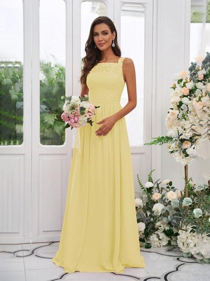 Chiffon Long Square Sleeveless Evening Dresses With Lace_10