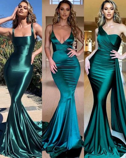 Satin Floor-Length Sleeveless Mermaid Ball Gown_2