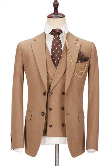 Caramel Fashion Notch Lapel Slim Men's Suit | New Men's Suits