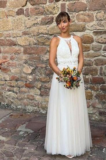 Lace Floor-Length Halter Sleeveless Wedding dresses | Tight Lace Wedding Dresses Online
