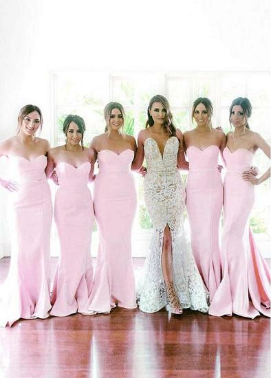 Cheap Sweetheart Mermaid Bridesmaid Dress Pink