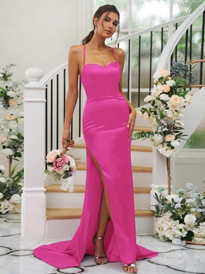 Long Sweetheart Spaghetti Straps Mermaid Evening Dresses_14