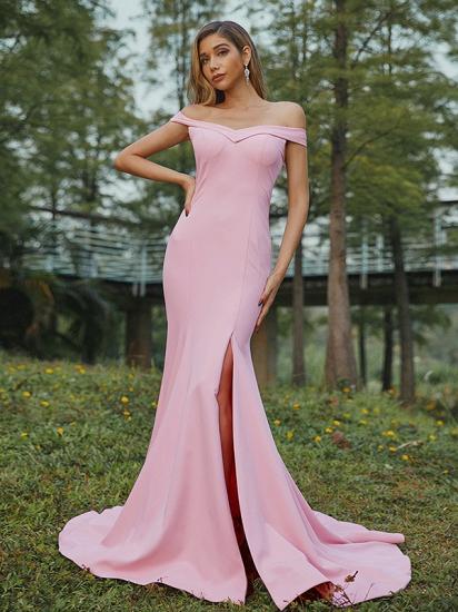 Elegant Sweetheart Cap Sleeves Mermaid Evening Dresses_3