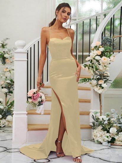 Long Sweetheart Spaghetti Straps Mermaid Evening Dresses_7
