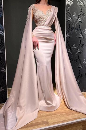 Chic Red Sleeved Mermaid Evening Gown | Long Lace Prom Dress Cheap_4