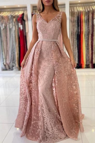 V-Neck Sleeveless A-line Prom Dresses Elegant_2