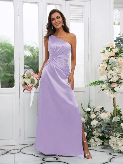 One Shoulder Dark Green Long Bridesmaid Dresses | Simple Bridesmaid Dress_17