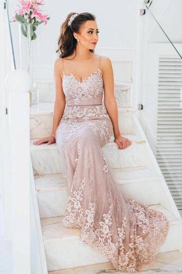 Lace Long V-Neck Mermaid Evening Dresses | Prom Dresses Online