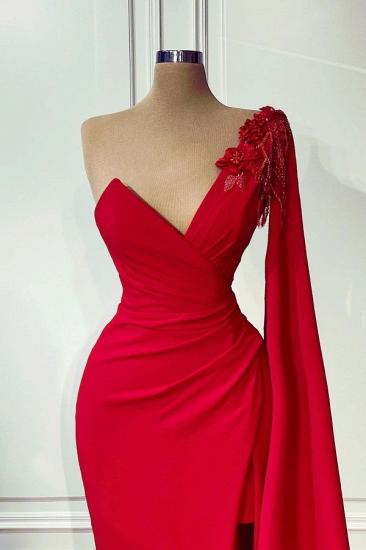 Designer Red One Shoulder Long Evening Gown | Cheap Prom Dresses_2
