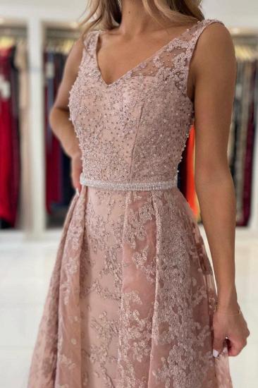 V-Neck Sleeveless A-line Prom Dresses Elegant_4
