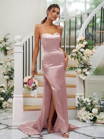 Long Sweetheart Spaghetti Straps Mermaid Evening Dresses_12