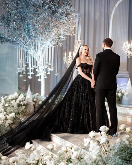 Black Heart Neckline Sleeveless Lace Wedding Dress | Lace A-Line Wedding Dress_4