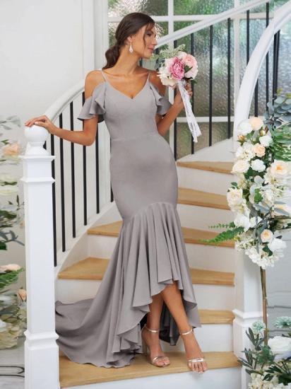 Cascading Ruffles Asymmetrical Mermaid Bridesmaid Dresses_31