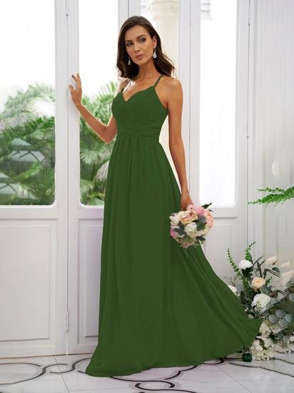 Lilac Chiffon V-Neck Spaghetti Straps Bridesmaid Dresses Simple_27