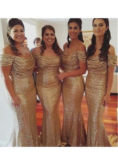 Sequin Lace Off-the-shoulder Mermaid Gown In Gold_2