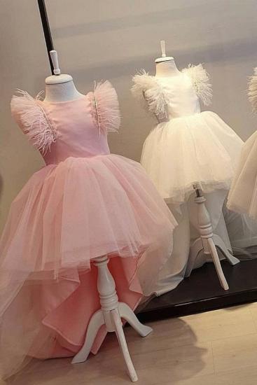 Lovely Little Girl Beauty White Hat Sleeve Dress | Girl Pink Chiffon Dress