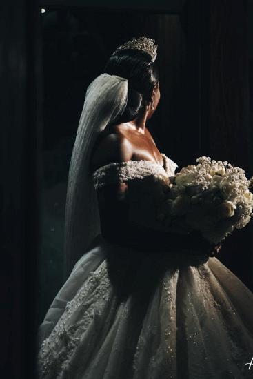 Card Shoulder Lace Wedding Gown | Princess Wedding Dress Online_5