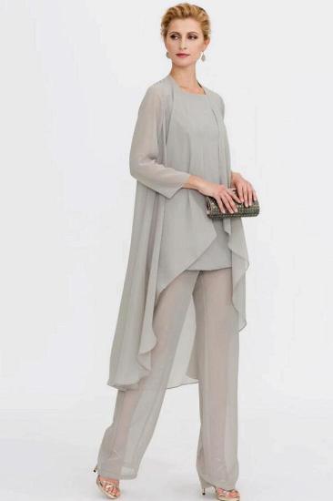 3-Piece Suit/Pants Suit Scoop Neck Length Chiffon Bride Mother Dress_5