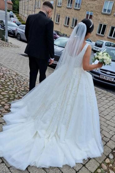 Gorgeous Cream A-line Lace Wedding Dress_5